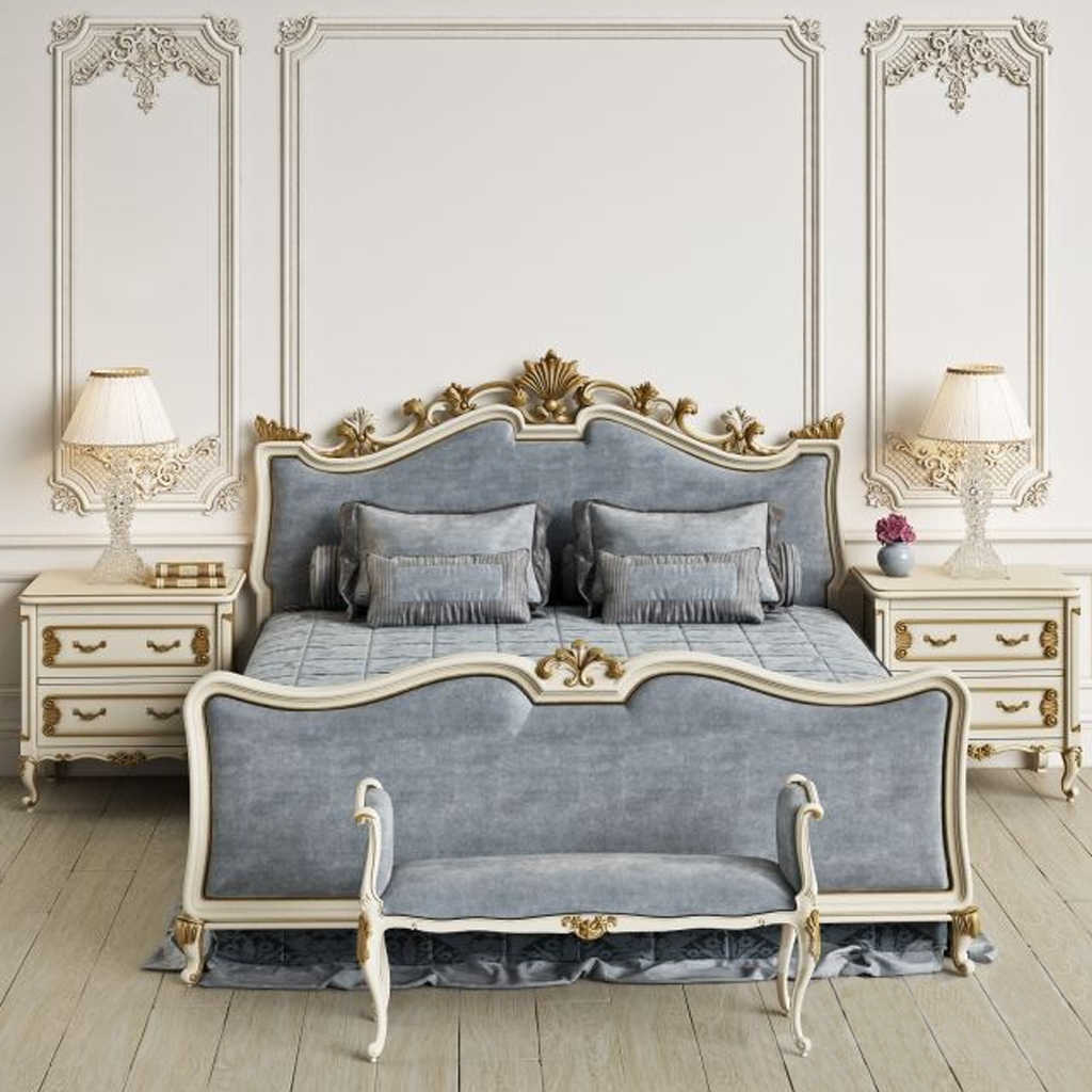 french bedroom blue