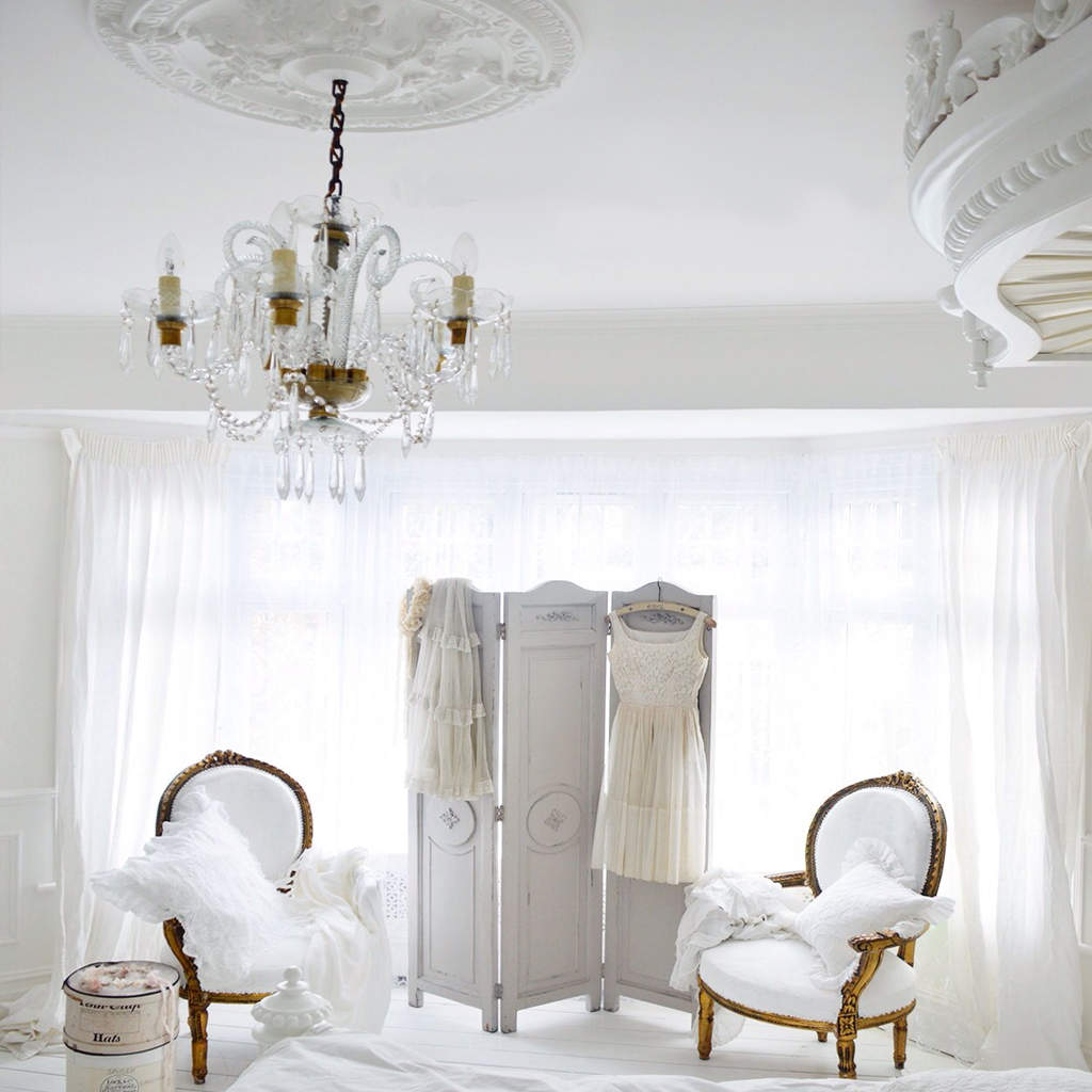 french bedroom white walls