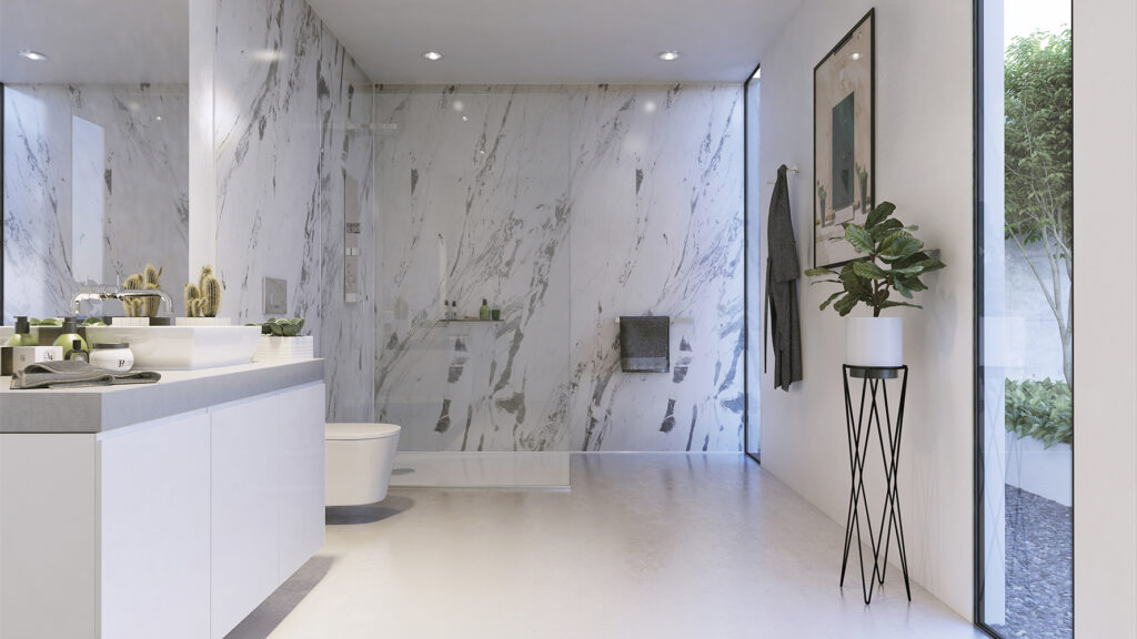 LIGHTENING MARBLE BATHROOM