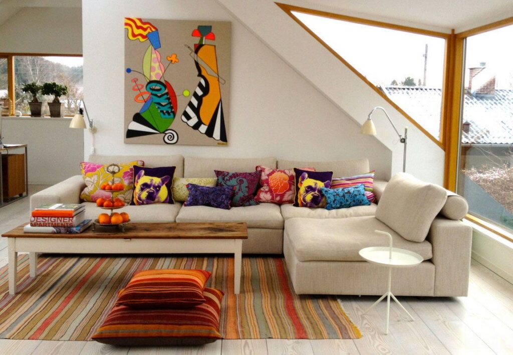 Ethnic Living Room Interior Design Photo Gallery