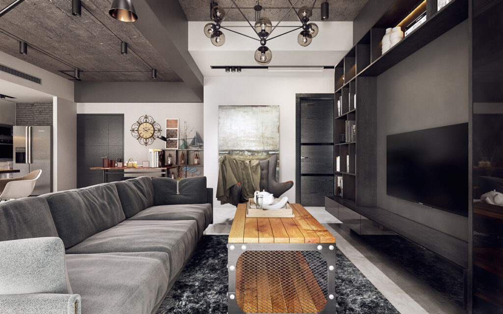 industrial living room