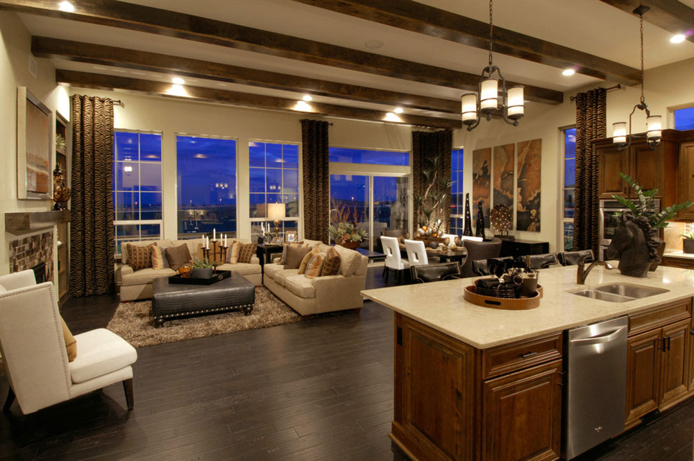 great room contemporary open floor plans